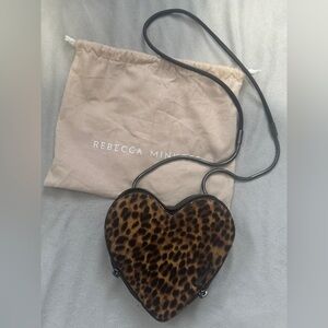 Rebecca Minkoff Heart Leopard Print Calf Hair Crossbody Bag